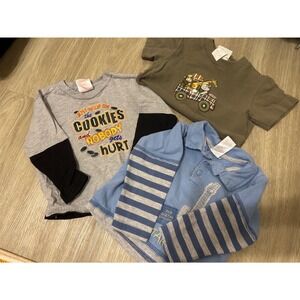 Vintage Toddler Boys 18M Shirts Bundle Kid Connection Cookies Safari Guitar
